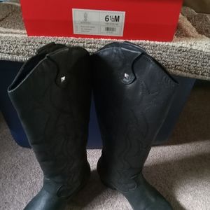 Ladies western boots, black